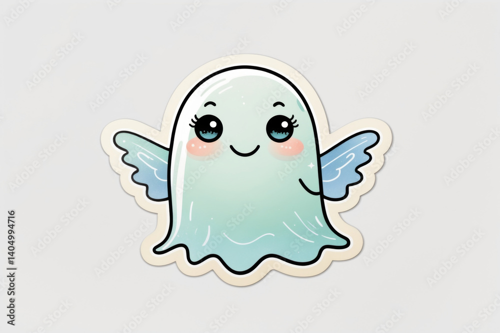A delightful illustration of a cute ghost with wings, perfect for Halloween and other festive designs. A delightful illustration of a cute ghost with wings, perfect for Halloween and other festive designs.