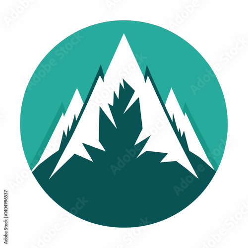 Mountain silhouette icon on white background 