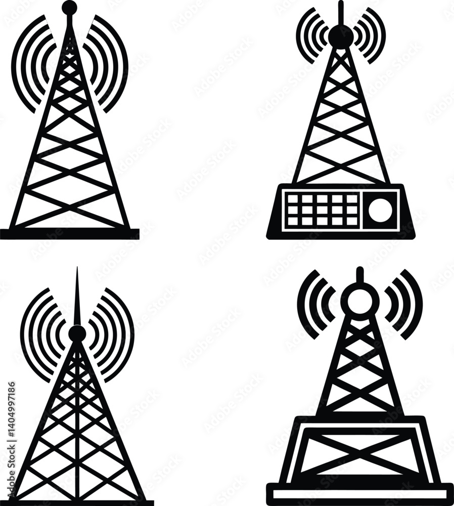 Radio Transmitter silhouette vector Radio Transmitter silhouette vector