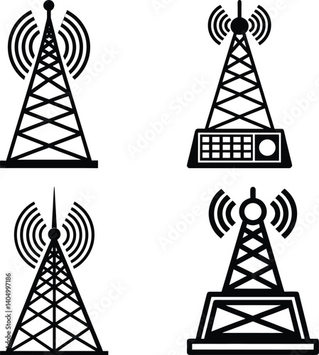 Radio Transmitter silhouette vector