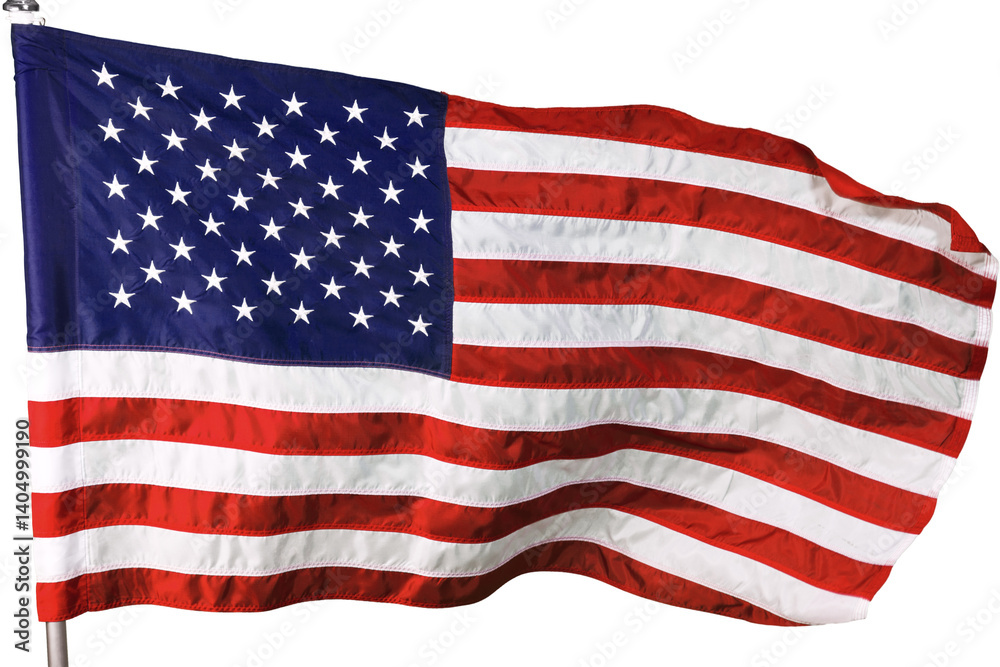 Celebrating the essence of the public holiday: Embrace the occasion with this top-view photo, highlighting the American flag on white isolated background. Perfect for ads or text overlays Celebrating the essence of the public holiday: Embrace the occasion with this top-view photo, highlighting the American flag on white isolated background. Perfect for ads or text overlays