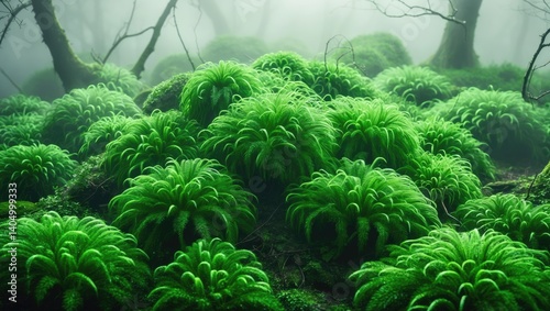 close-up of moss set against a background photo