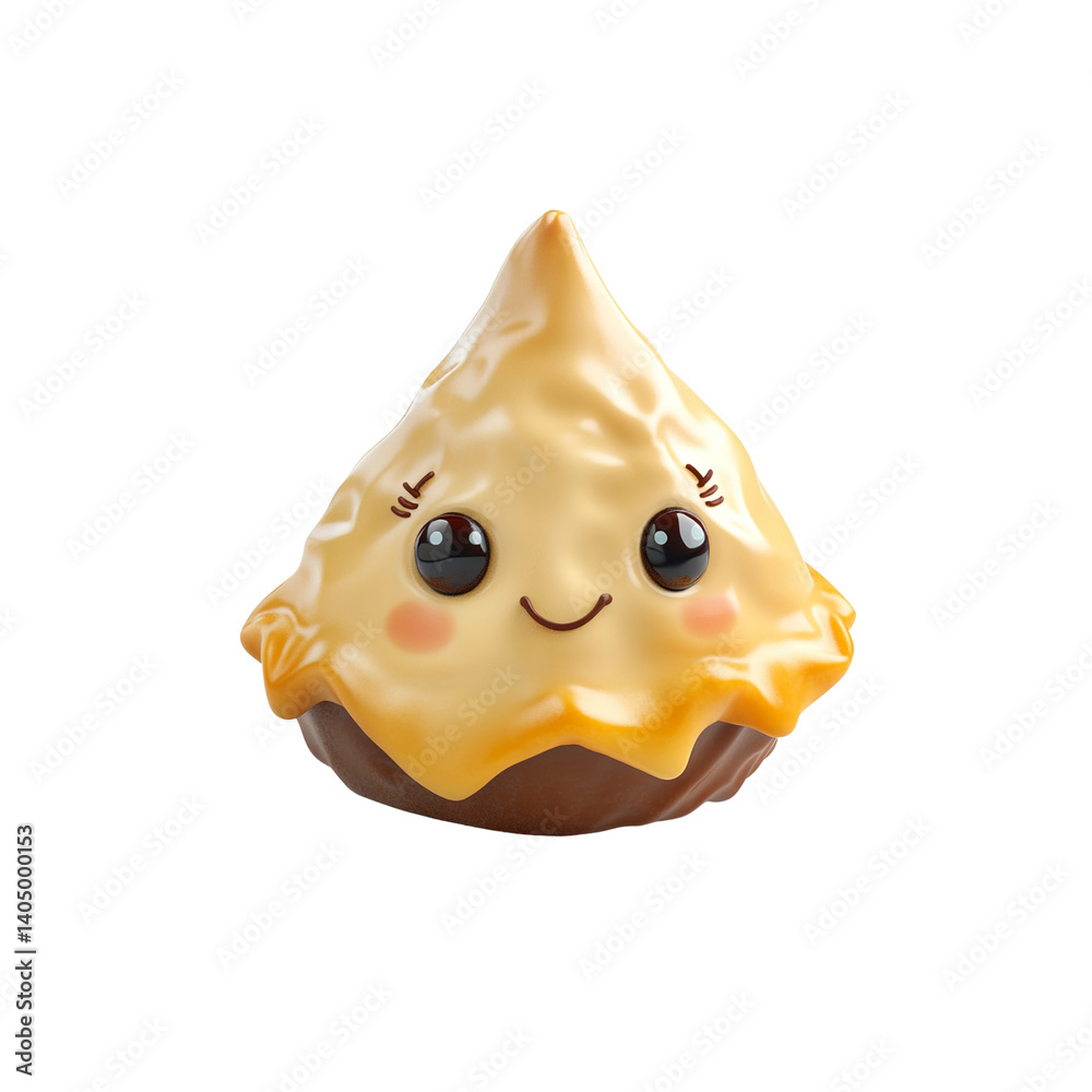 Adorable Cartoon Caramel Candy with Smiling Face - 3D Render Adorable Cartoon Caramel Candy with Smiling Face - 3D Render