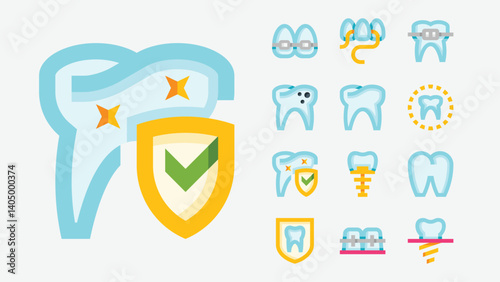 Tooth Oral Care Dentistry Color Icons