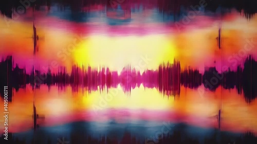 Vibrant Sound Waves in Abstract Colorful Design with Gradient Effects