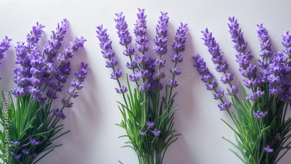 Obraz premium Lavender close-up. Individual lavender blossoms. Cluster of lavender. Set against a background. Entire depth of field.