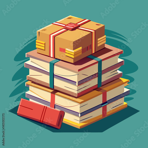 stack of books vector illustration