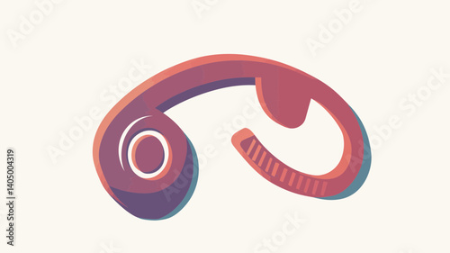 Abstract Retro Telephone Handset Vector Illustration in Vintage Colors Perfect for Communication, Hotline, and Customer Service Concepts