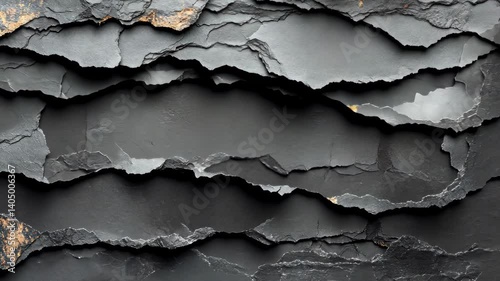 Abstract Dark Grey Stone Texture: Layered Rock Formation