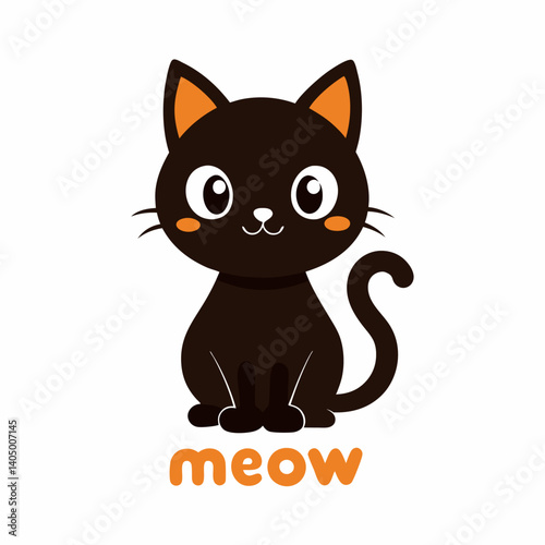 black cat cartoon, black cat vector, icon vector illustration, cat silhouette of a cat isolated on a white background, eps, png, vector