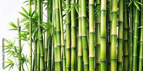 Elegant Bamboo Forest: Serene Green Leaves PNG Background Stock Photo