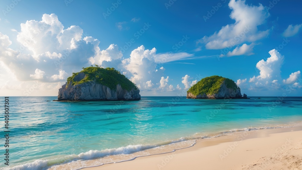 Fototapeta premium Immerse yourself in the stunning visuals of beaches and oceans.