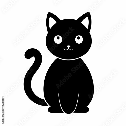 black cat cartoon, black cat vector, icon vector illustration, cat silhouette of a cat isolated on a white background, eps, png, vector