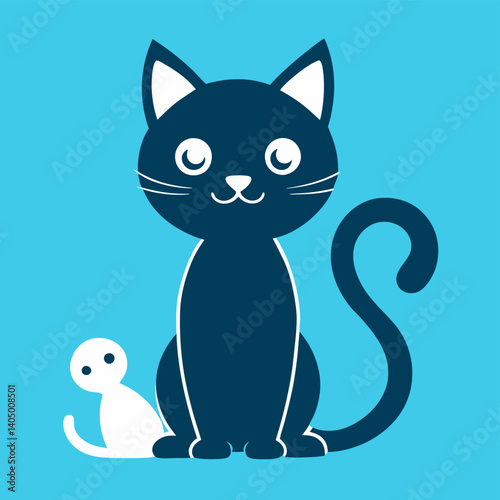 black cat cartoon, black cat vector, icon vector illustration, cat silhouette of a cat isolated on a white background, eps, png, vector