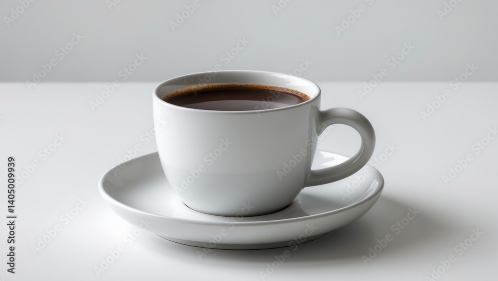 Aromatic coffee cup set against a white backdrop