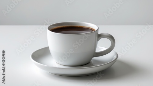 Obraz na płótnie Aromatic coffee cup set against a white backdrop w salonie