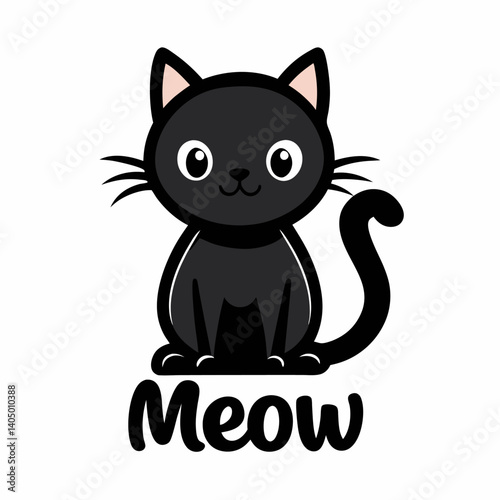 black cat cartoon, black cat vector, icon vector illustration, cat silhouette of a cat isolated on a white background, eps, png, vector