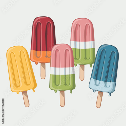 Tropical Popsicles on White