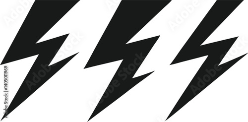 Three Lightning Bolt Silhouettes in a Row