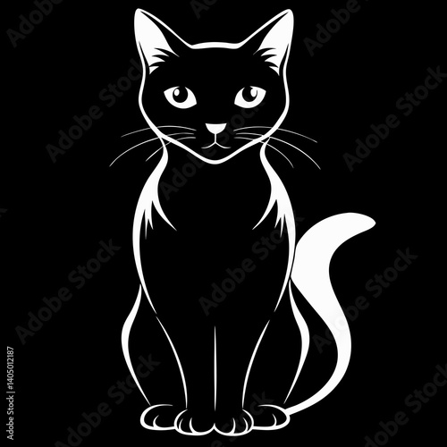 black cat cartoon, black cat vector, icon vector illustration, cat silhouette of a cat isolated on a white background, eps, png, vector