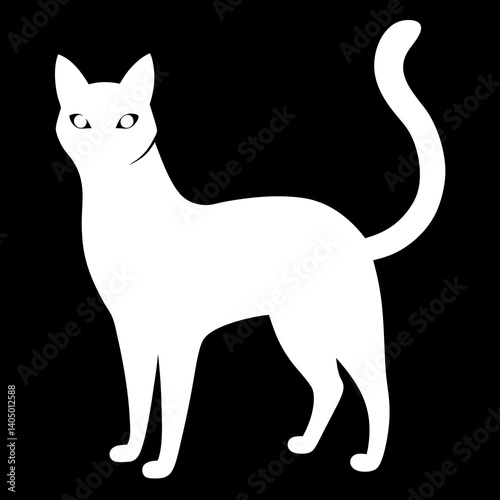 black cat cartoon, black cat vector, icon vector illustration, cat silhouette of a cat isolated on a white background, eps, png, vector