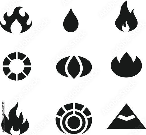 Abstract Symbols in 3x3 Grid