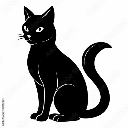 black cat cartoon, black cat vector, icon vector illustration, cat silhouette of a cat isolated on a white background, eps, png, vector