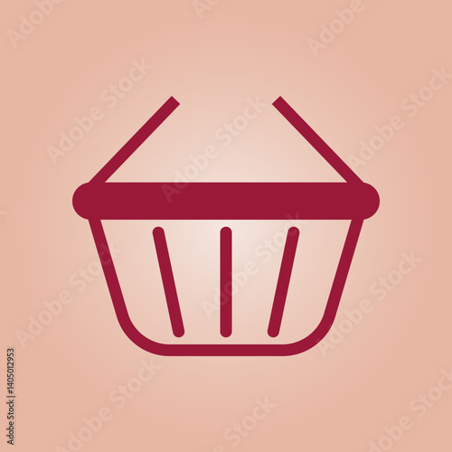 Shopping basket trendy icon gallant abstract vector illustration colorful artwork lovely design
