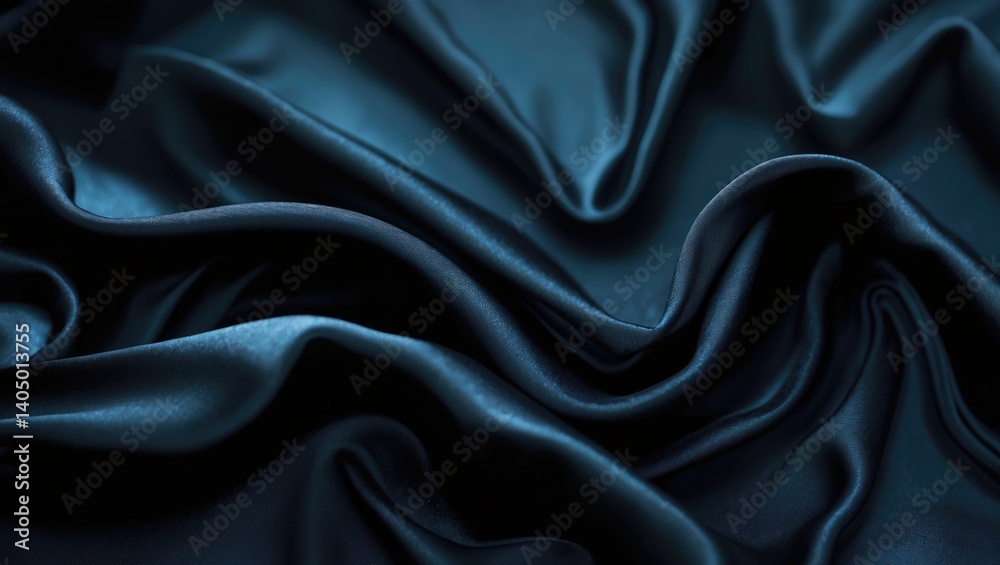 Obraz premium Soft-focus texture of silk fabric in black.