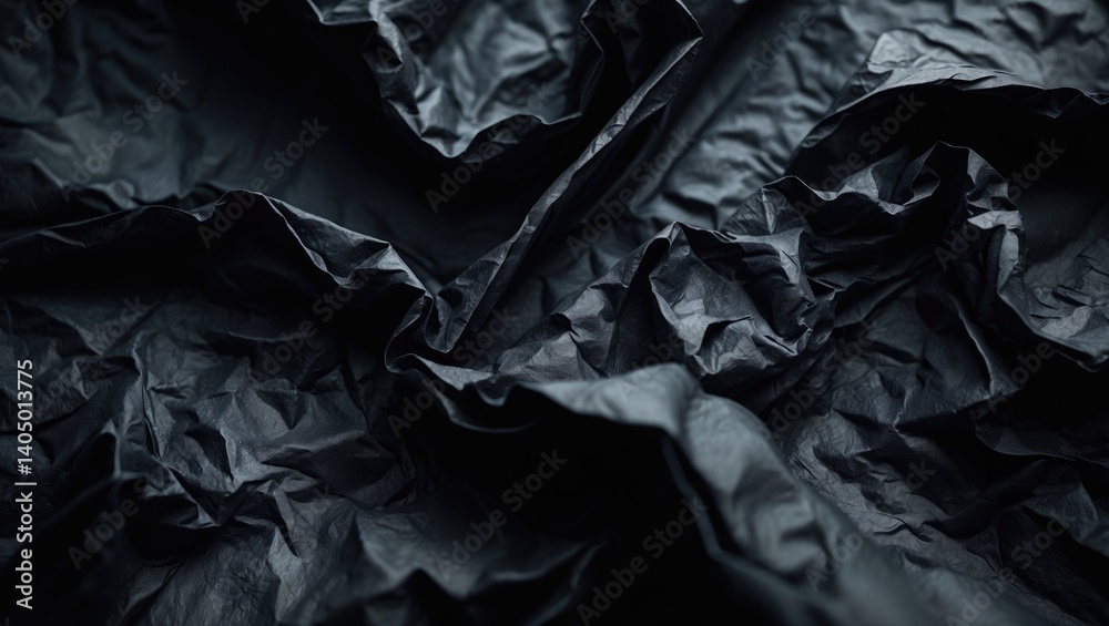 Texture background of crumpled black poster paper Texture background of crumpled black poster paper