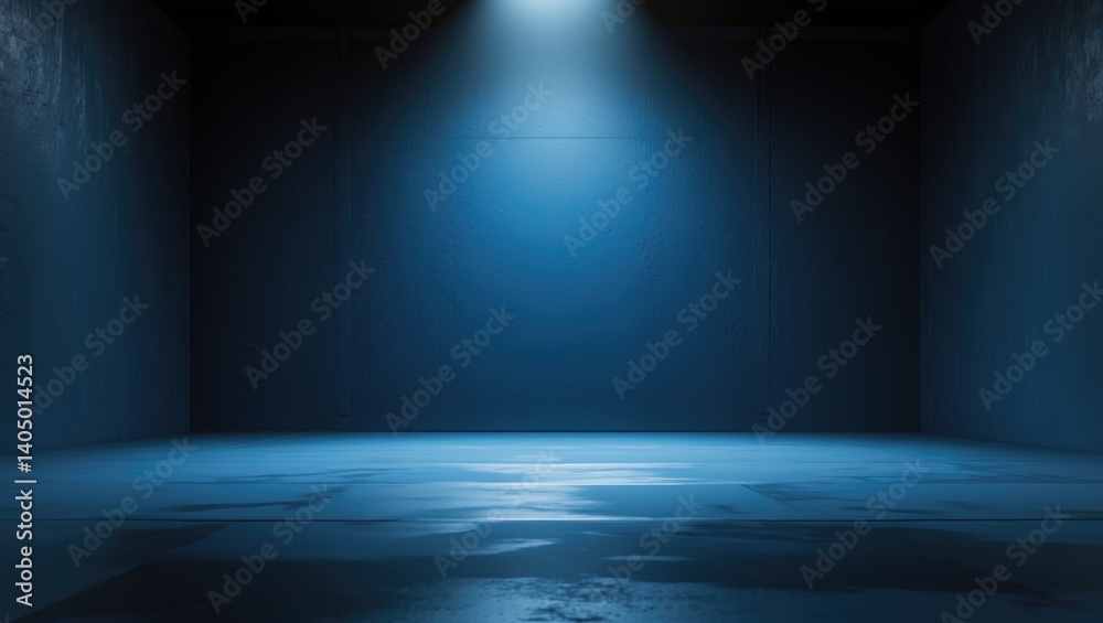 Abstract cement wall in black and blue with studio room, interior texture for showcasing products.