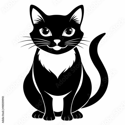 black cat cartoon, black cat vector, icon vector illustration, cat silhouette of a cat isolated on a white background, eps, vector