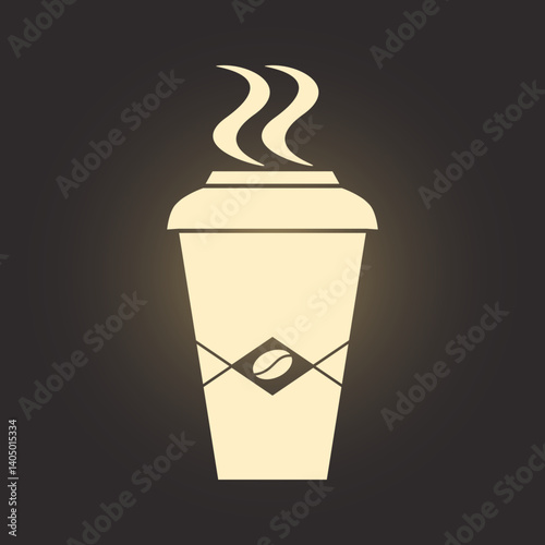 Cup glass trendy icon refined abstract vector illustration colorful artwork lovely design