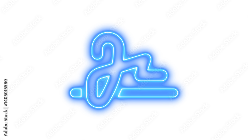 Neon signature icon blue color glow with transparent background Neon signature icon blue color glow with transparent background