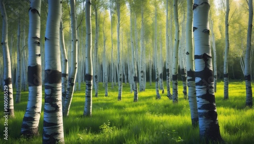 Scenic Byway featuring birch tree barks with kokopelli, located between parks. photo