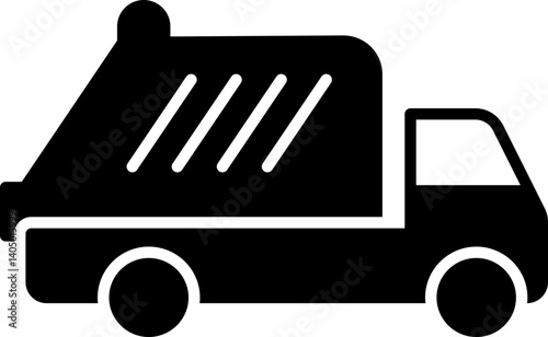 Garbage Truck Vector Icon Stock Illustration