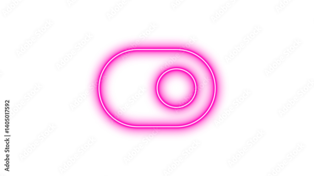 Neon toggle on icon pink color glow with transparent background Neon toggle on icon pink color glow with transparent background