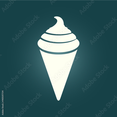 Ice cream trendy icon noble abstract vector illustration colorful artwork lovely design