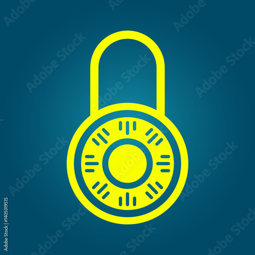 Lock trendy icon sophisticated abstract vector illustration colorful artwork lovely design