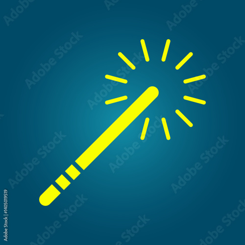 Magician stick trendy icon sophisticated abstract vector illustration colorful artwork lovely design