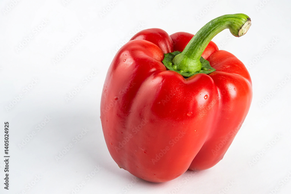 Close-up of Bright Red Bell Pepper Isolated on White Close-up of Bright Red Bell Pepper Isolated on White