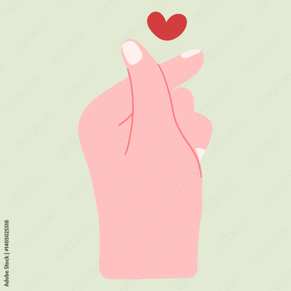 Hands making heart finger heart. Vector Illustration.
