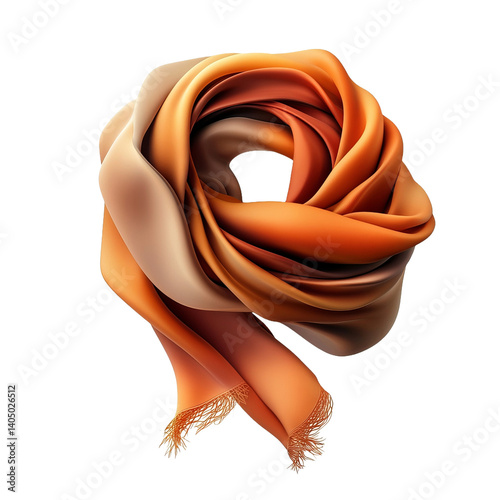 Silk scarf isolated on white background 