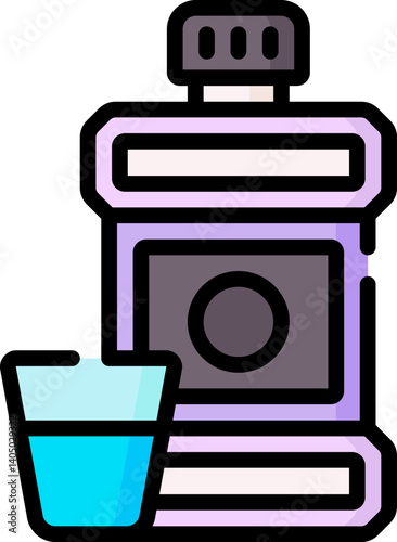 mouthwash Illustration on a white background    