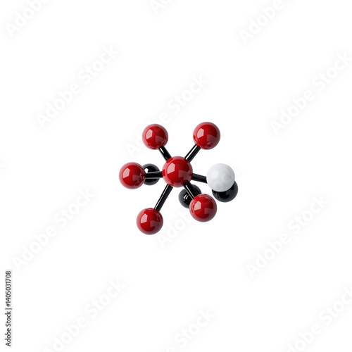 A stylish red and white molecular model showcasing creativity and innovation in design. photo