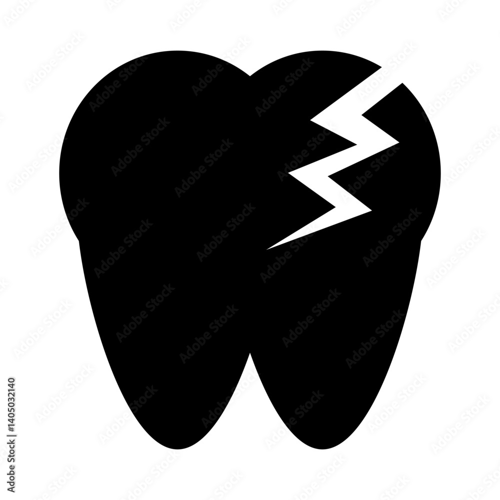 Fototapeta premium Cavity tooth silhouette icon. Vector.