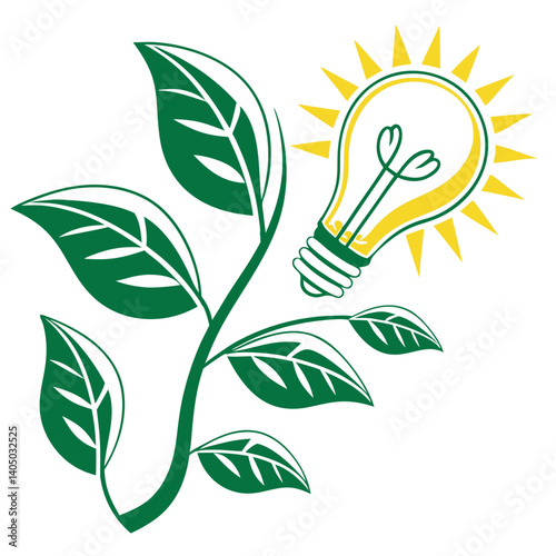 Green Eco Power Icons and Elements for Renewable Energy Designs