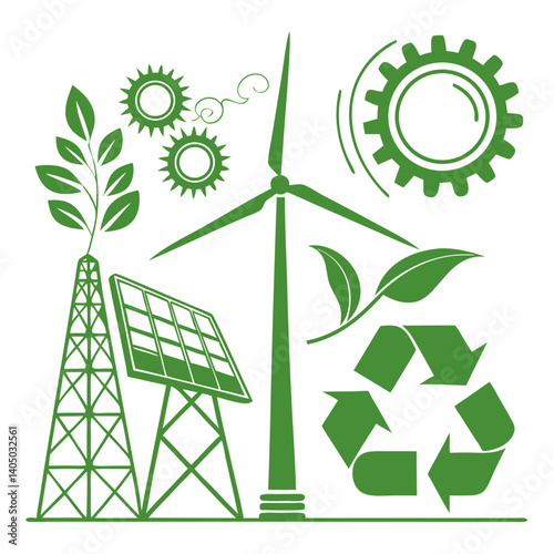 Modern Eco Tech Vector Design for Renewable Energy and Clean Solutions
