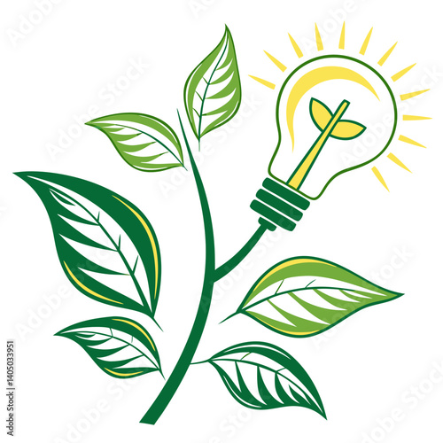Green Eco Power Icons and Elements for Renewable Energy Designs