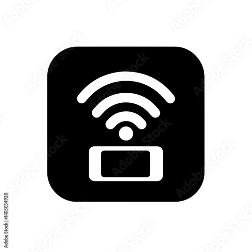 Wireless payment NFC WiFi network logo icon with transparent background